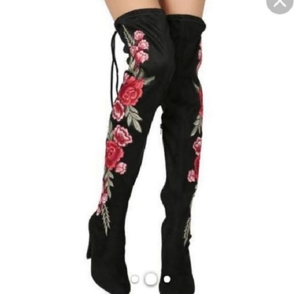 $45 SZ10 NEW Chase & Chloe Embroidered OTKBoots - Picture 8 of 8